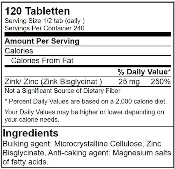 GN Zink Bisglycinat 120 Tabletten